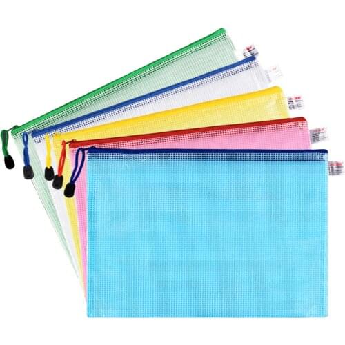5pcs 13x9.5 Transparent A4 File Folder Desk Stationery Exam Paper Document Organizer Storage Bag Thicken Waterproof File Bag