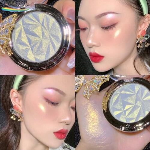 ELECOOL 3 Colors Highlighter Powder Glitter Palette Makeup Glow Face Contour Shimmer Illuminator Ginger Highlight Cosmetics 2021