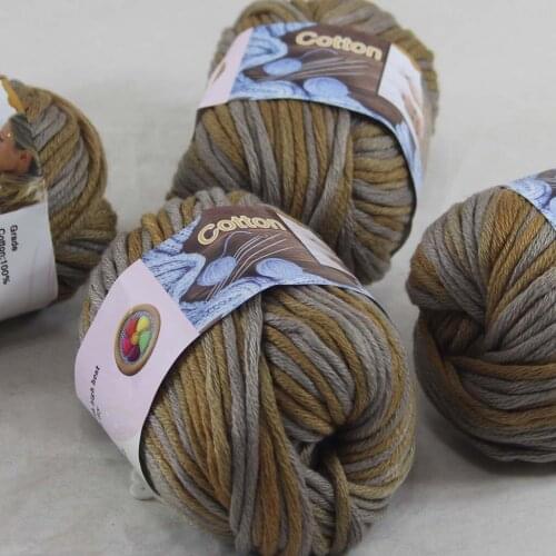 Sale 4 Ball x 50g Super Soft Pure Cotton Chunky Shawl Hand Knitting Womens Yarn Gray Peru 422-43-4
