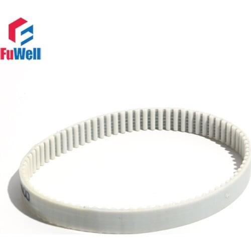 HTD5M Timing Belt White PU Pulley Belt 1595/1600/1910/1620/1640mm 15/20/25/30mm Width Closed Loop Polyurethane Transmission Belt