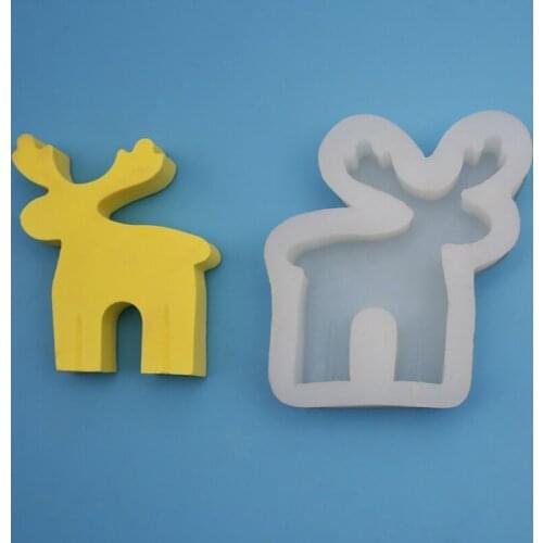 Christmas Elk Decorations Epoxy Resin Mold Ornaments Casting Silicone Mould DIY Crafts Plaster Candle Soap Making Tool