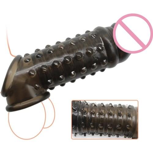 Penis Sleeve with Beads Design Penis Extender Delayed Ejaculation Adult Couple Sex Toy for Men Women M2