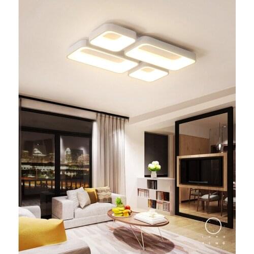 Nordic living room lamp rectangle Simple modern led ceiling lamp atmosphere home creative personality hall lighting