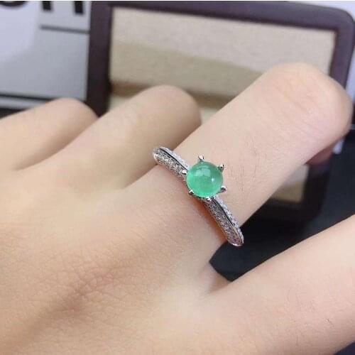 Natural and Real emerald ring 925 sterling silver Anniversary ring Fine jewelry For men or women