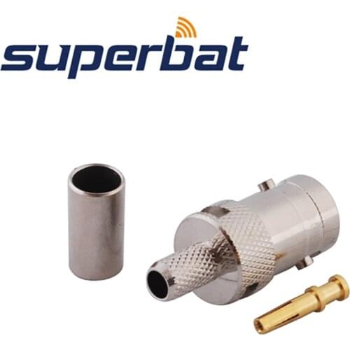 Superbat 10pcs BNC Crimp Jack Female RF Coaxial Connector for Cable RG58 RG142 LMR195