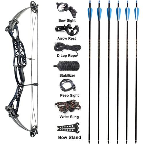 Outdoor 40-60 Lb Compound Pulley Bow Hunting Shooting Fishing Archery Powerful Powerful Archery Bow Set Accessories