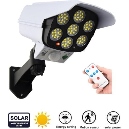 Remote Solar motion sensor Street Light Monitoring Lamp Fake Camera body Induction Wall lamp Outdoor Burglar Proof & Waterproof