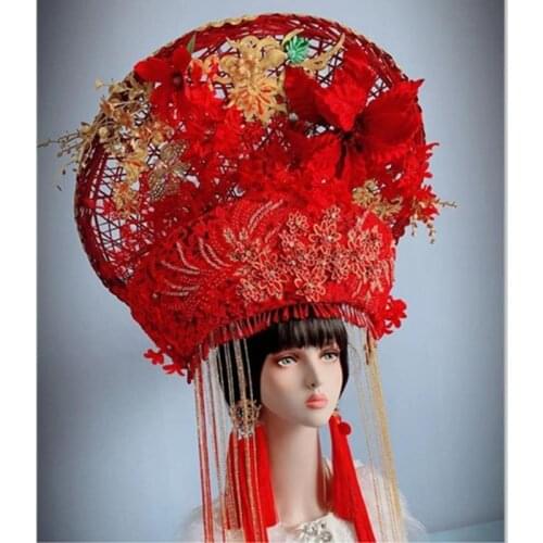 Exaggerated bride hats for women photography art hats model race stage performance hats wedding photography