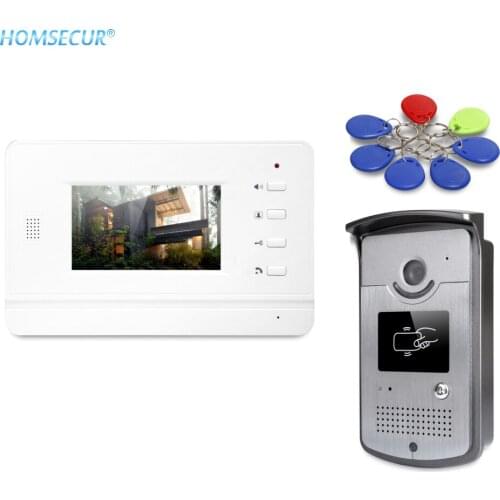 HOMSECUR 4.3" Hands-free Video Door Phone Intercom System with Keyfobs Unlocking Camera XC001+XM402