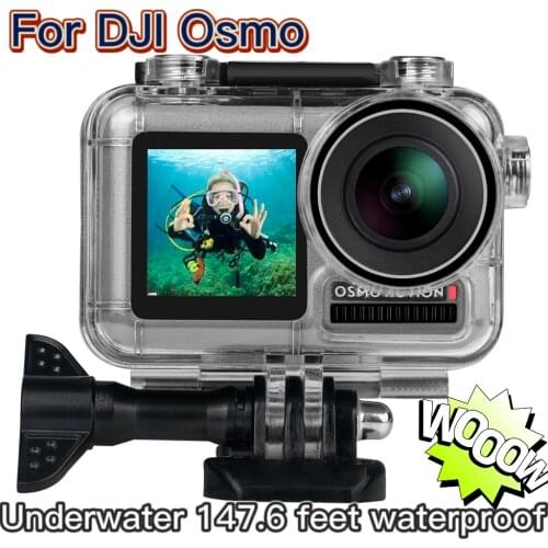 Transparent Acrylic Case for DJI Osmo Action Camera Diving Underwater Sport Protective Housing Case (waterproof 147.6 feet)