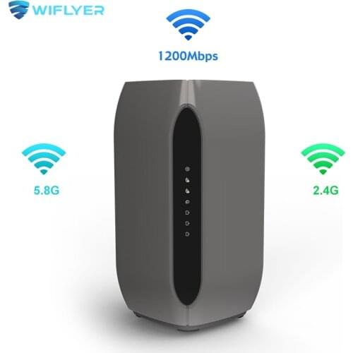 Wiflyer Dual Band Gigabit Router 1200Mbps 2.4G 5.8G Wireless WIFI 4G LTE Router 1 WAN 3 LAN With SIM Card Slot 4G Moude WE5927AC
