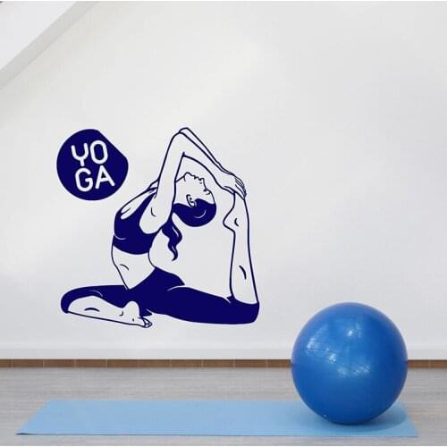 Yoga Girl Wall Decal Pose Beauty Health Vinyl Door Window Stickers Meditation Room Gym Interior Decor Logo Art Wallpaper E589