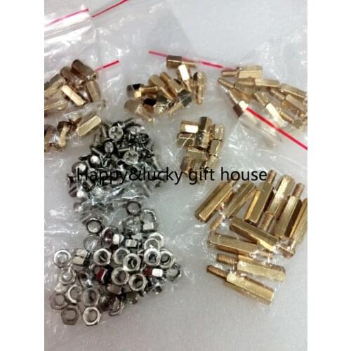 YYT 150PCS Nuts screws copper pillars 6+6 10+6 15+6 M3 nut 3*6 screws 6MM hollow 10MM hollow