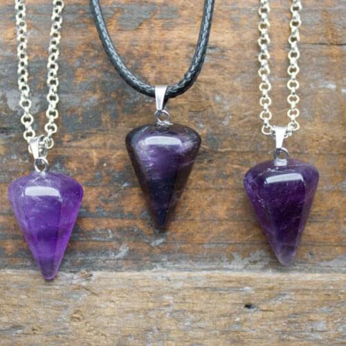 Purple Crystal Necklace Polished Raw Jewellery Sterling Natural Crystal Healing Pendant Birthday Gemini June Cancer Gemini