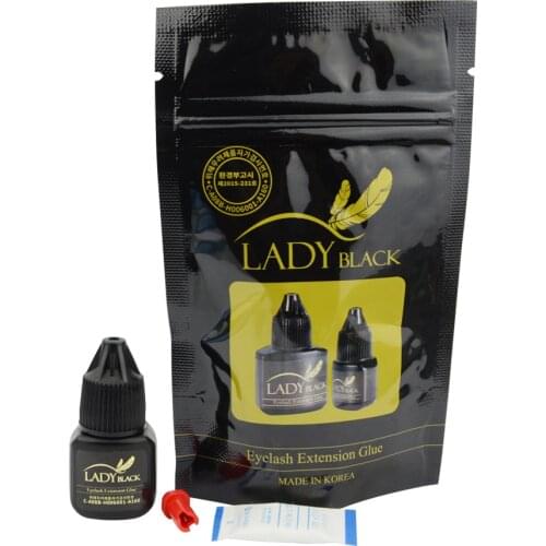 Lady Black Sensitive Glue for Eyelash Extension Glue Last Over 6 Weeks Low Fume Professional Eyelash Glue from Korea