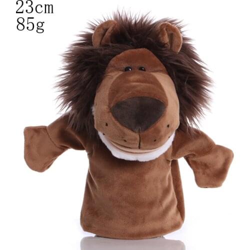 1pcs 25cm Hand Puppet Lion Animal Plush Toys Baby Educational Hand Puppets Story Pretend Playing Dolls for Kids Children Gifts