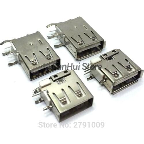 10pcs USB 2.0 Female Type A Side Plug 4 Pin USB Connector Jack Tail Plug Sockect Terminals Short/long body usb 2.0 Connector