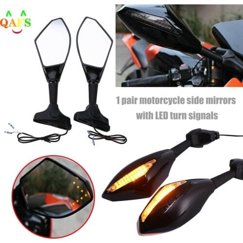 2pcs Clignotants Moto For Honda CBR 250 600 900 1000 RR LED Turn Signal Indicators Motorcycle Rearview Side Mirrors Retroviseur