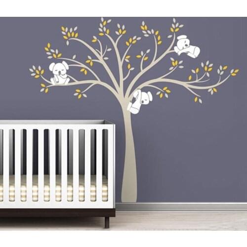 220x196cm Large Koala Tree Wall Decals For Baby Kids Bedroom Wall Stickers Waterproof Removable Vinyl Wallpaper Poster D456C