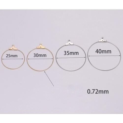 30pcs KC Gold Hoops Earrings Big Circle Ear Wire Hoops Earrings Wires Round Hanger Earring Hoop for DIY Jewelry Making Supplies