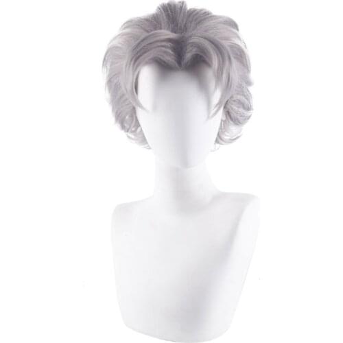 35cm Anime JOJOs Bizarre Adventure Koichi Hirose Cosplay Wigs Playing Gray Hair Halloween 1:1 Wigs