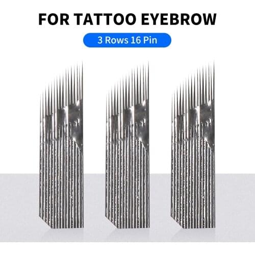 Free Shipping 500 pcs Ppermanent makeup blade For Manuel Pen 15pin 2Row Flat Needle Blade Embroidery Eyebrow Tattooing Supplies