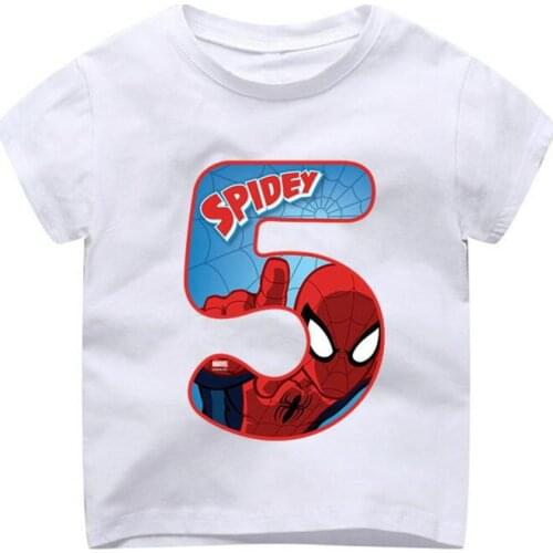 Fast Shipping Happy Birthday A Number 1~9th cartoon t shirt for girl t-shirt kids clothes boys graphic t shirts children