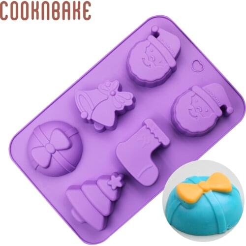 COOKNBAKE Christmas Cake Mold Silicone Molds for Candy Chocolate santa soap resin mould bread cake decoration tool