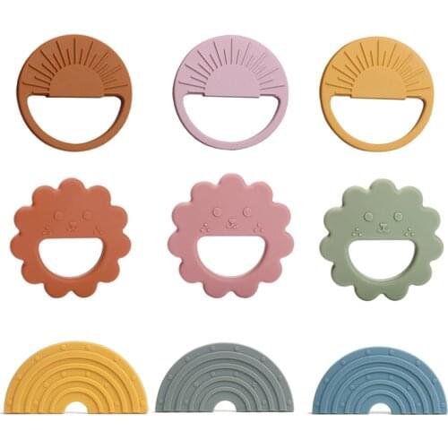 Baby Silicone Teethers Rodent Teething Ring Toddler Newborn Molar Pain Soothing Teething Toy Natural Stop Sucking Thumb Toys