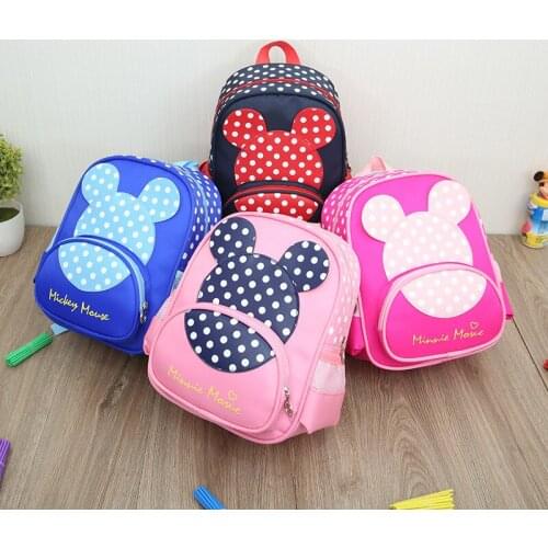 Disney kindergarten school bag boys and girls 3-6 years old baby small middle class childrens backpack Mickey cute backpack