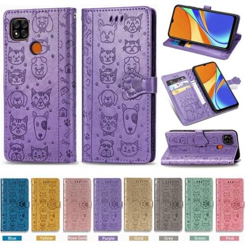 For Xiaomi Redmi 9C Cute Animal Flip Wallet Leather Case For Xiaomi Redmi 9C Case Phone Cover Funda Redmi 9C