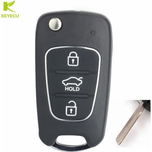 KEYECU Replacement Folding Remote Key Fob 3 Button 433MHz ID46 for Hyundai Accent 2011-2014 (Euro Market)