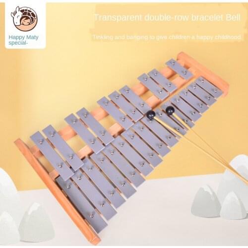 25-Tone Xylophone Aluminum Plate Piano Orff Percussion Instrument Knocking Piano Steel Plate Bell Piano