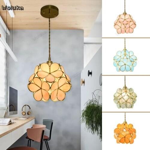 Nordic petal chandeliers bedroom restaurant bar counter home balcony corridor lights hallway aisle lights CD50 W07