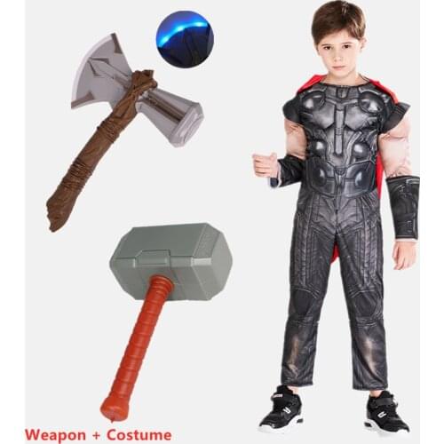Halloween/Carnival Boy Iron Man Cosplay Costume Kids Avengers Superhero Muscle Costume Mask Set