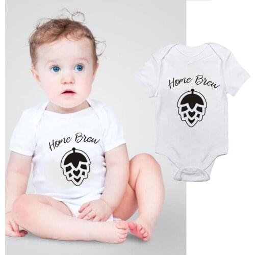 Cute Baby Clothes Newborn Boys Girls Bodysiut White Short Sleeve Cotton Baby Body Suit Summer Infant Jumpsuit 0-18M Outfits