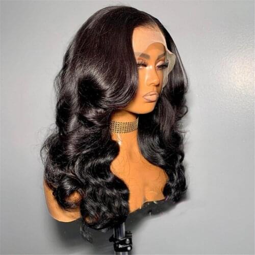 Trendy Wavy Synthetic Lace Front Wigs for Black Women 26 inches Long Body Wavy Middle Part Lace Wig Heat Resist Daily Wear
