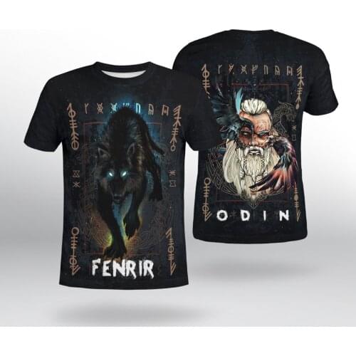 2021 Summer Men t-shirt Viking Wolf And Dragon Tattoo 3D Printed Harajuku Ropa Casual short Sleeve Tee shirts Unisex tops QDL049