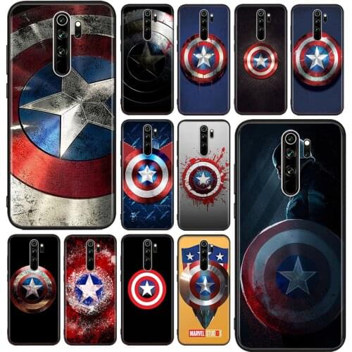 Marvel Captain America Shield For Xiaomi Redmi Note 10S 10 9 9S 9T 8T 8 7 6 5 Pro Max 5A 4X 4 5G Soft Silicone Phone Case