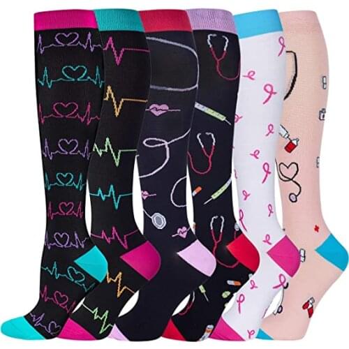 58 Styles Compression Socks Varicose Veins Medical Nursing Atheletic New Anti Fatigue Hiking Running Compression Socks Knee High