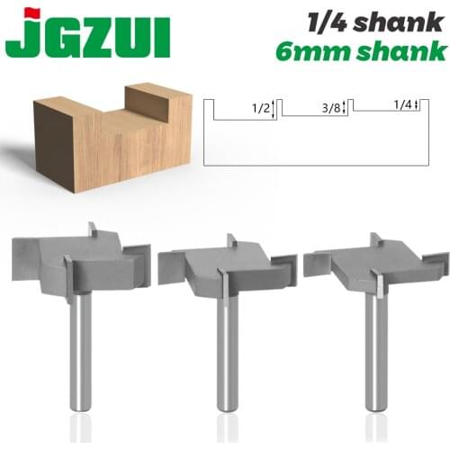 1/4"6mm Shank 4 Edge T Type Slotting Cutter Woodworking Tool Router Bits For Wood Industrial Grade Milling Cutter Slotting