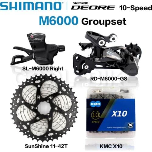 SHIMANO DEORE M6000 10S Groupset MTB Mountain Bike Groupset 10 Speed Sunshine Cassette M6000 Rear Derailleur M6000 Shift Lever