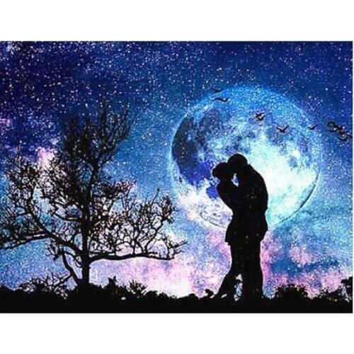 Landscape diamond painting moon lovers rhinestone embroidery stitch mosaic sticker decor diamond dots posters wall papers gift