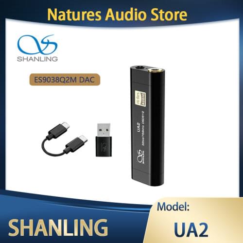 Shanling UA2 ES9038Q2M Portable USB DAC/AMP 32bit/768kHz DSD512 3.5 mm SE and 2.5 mm BAL Dedicated Decoder Headphone Amplifier