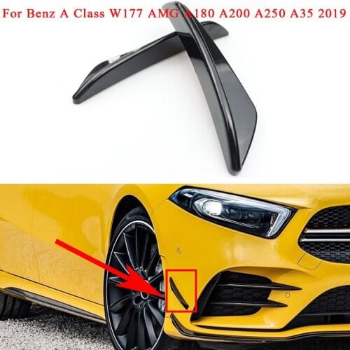 For Mercedes Benz A Class W177 AMG A180 A200 A250 A35 2019 2020+ Front Bumper Fog Lamp Air Vent Outer Side Splitter Canard Trim