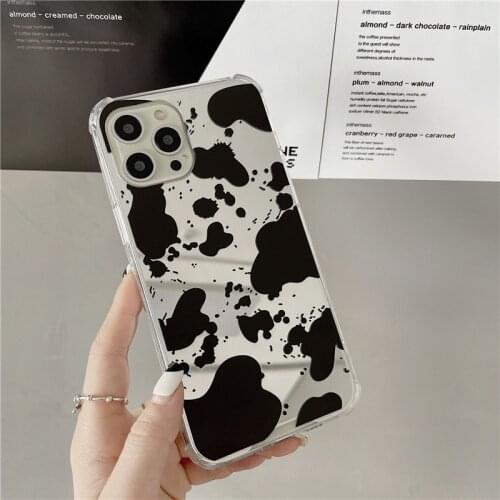 Retro mirror Splash ink cow print art Japanese Phone Case For iPhone 11 12 Pro Max Xr Xs Max 7 8 Plus 7Plus case Cute Soft Cover