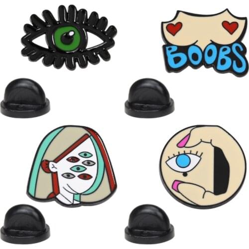 Evil Eye Enamel Pin Brooch Anime Badges For Women Metal Gothic Badges Enamel Brooches Pins On Backpack Cute Eye Badges Brooches