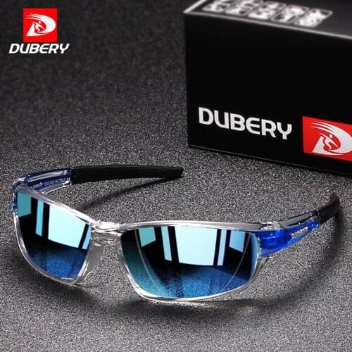 DUBERY Running Sports Polarized Sunglasses Men Lightweight PC Eyeglasses Frame Driving Night-Vision Sun Glasses Male UV400 KD167