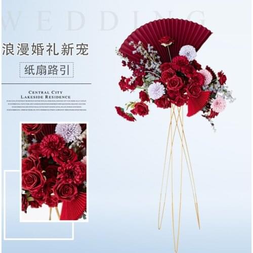 Wedding simulation flower art, flower ball stage, T stage, wedding hall, shopping mall, hotel soft decoration