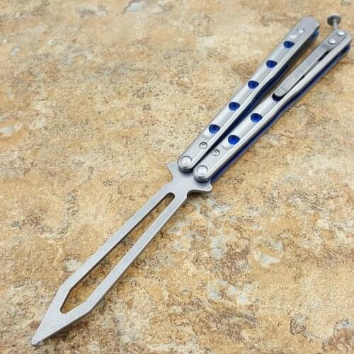 Theone BM51 BM 51 V6 Butterfly trainer Knife Titanium Handle D2 tool steel Blade Jilt Knife Hunting Knife Folding Pocket Knife